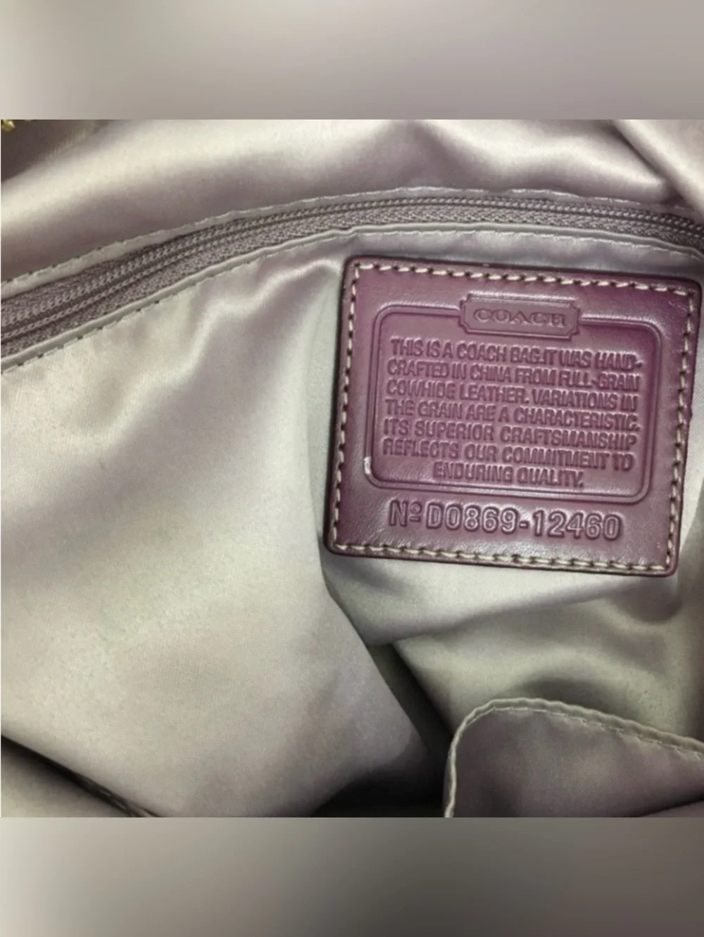 Vintage Womens Y2K Coach Plum Large Hampton Pebble Leather Hobo Bag Rare Classic